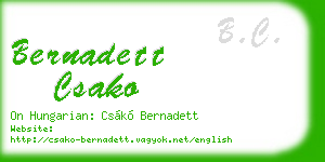 bernadett csako business card